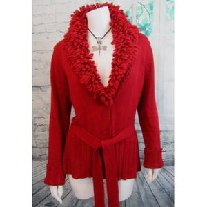 CAbi Wool Collar Sweater Cardigan